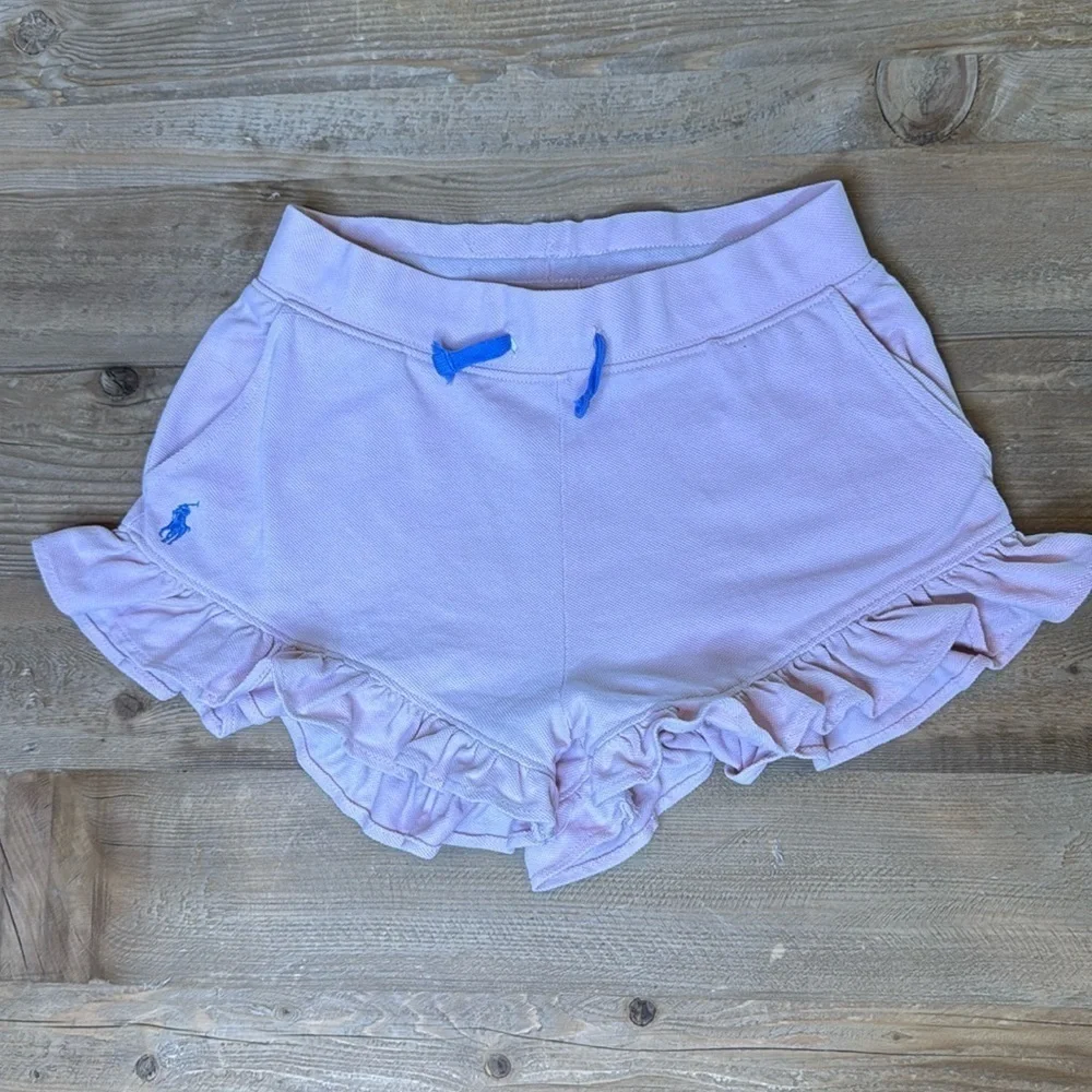 Ralph Lauren Girls Ruffled Cotton Mesh Shorts Size M (8-10)